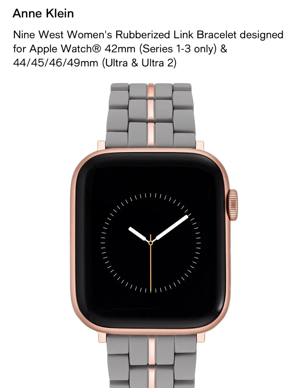 Nine West Black and Rose Gold Link-Style Apple Watch Band